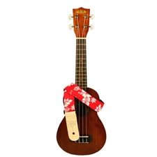 Kala STP-REDHIBISCUS Handmade Red Hibiscus Ukulele Strap