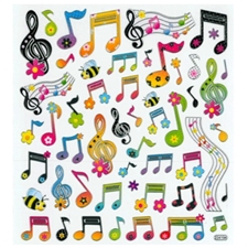 Aim Gifts AIM29520 Floral Music Notes Stickers