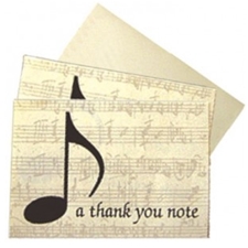 Music Gifts BS01 Thank You Note - 10 cards/envelopes