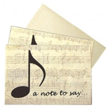 Music Gifts BS02 Note to Say - 10 cards/envelopes