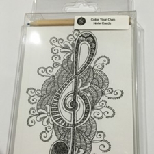 Music Gifts RBS14 Treble Clef Coloring Note Cards