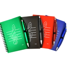 Aim Gifts AIM48904 Black G-Clef Notebook wtih Pen