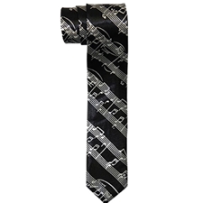 Aim Gifts AIM6383 Black Sheet Music Skinny Tie