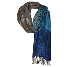 Aim Gifts AIM56465 Blue Ombre Pashmina Scarf - G-Clef