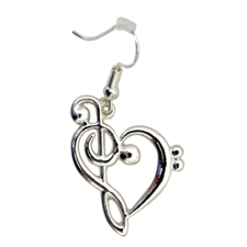 Aim Gifts AIMMUER1 Clef Heart Earrings