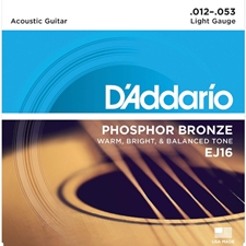 D'Addario EJ16 Light (12-53) Phosphor Bronze Acoustic Guitar String Set
