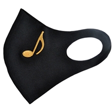 Aim Gifts AIMMUAC7 Embroidered Black Face Mask - 8th Note