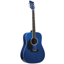 Jay Turser JJ45-TBL JJ45 Dreanought Acoustic Guitar - Trans Blue