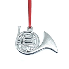 House of Morgan HOMFH Pewter French Horn Ornament