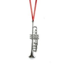 House of Morgan HOMTP Pewter Trumpet Ornament
