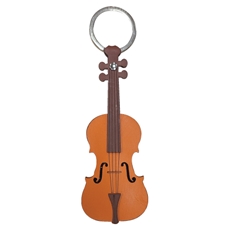 Music Gifts RIK2 Violin Leather Keychain