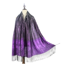 Music Gifts PS104 Purple Pashmina Scarf with Treble Clefs