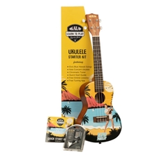 Kala KALA-LTP-C-EBH Elvis Blue Hawaii Concert Ukulele Starter Kit