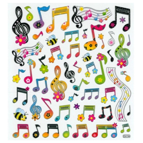 Aim Gifts AIM29520 Floral Music Notes Stickers