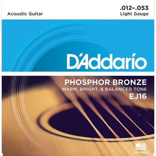 D'Addario EJ16 Light (12-53) Phosphor Bronze Acoustic Guitar String Set