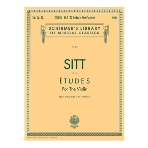 Sitt: Etudes, Op. 32 - Book 1 for the Violin