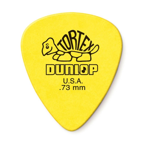 Dunlop 418P-0.73 Tortex 0.73mm (Yellow) Guitar Picks 12-pack