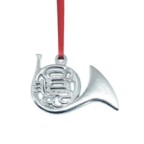 House of Morgan HOMFH Pewter French Horn Ornament