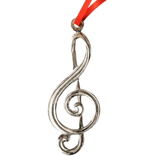 House of Morgan HOMTC Pewter Treble Clef Ornament