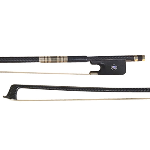 J & J String DJVA04/F Braided Carbon Fiber 4/4 Viola Bow with Fleur-de-lis Frog